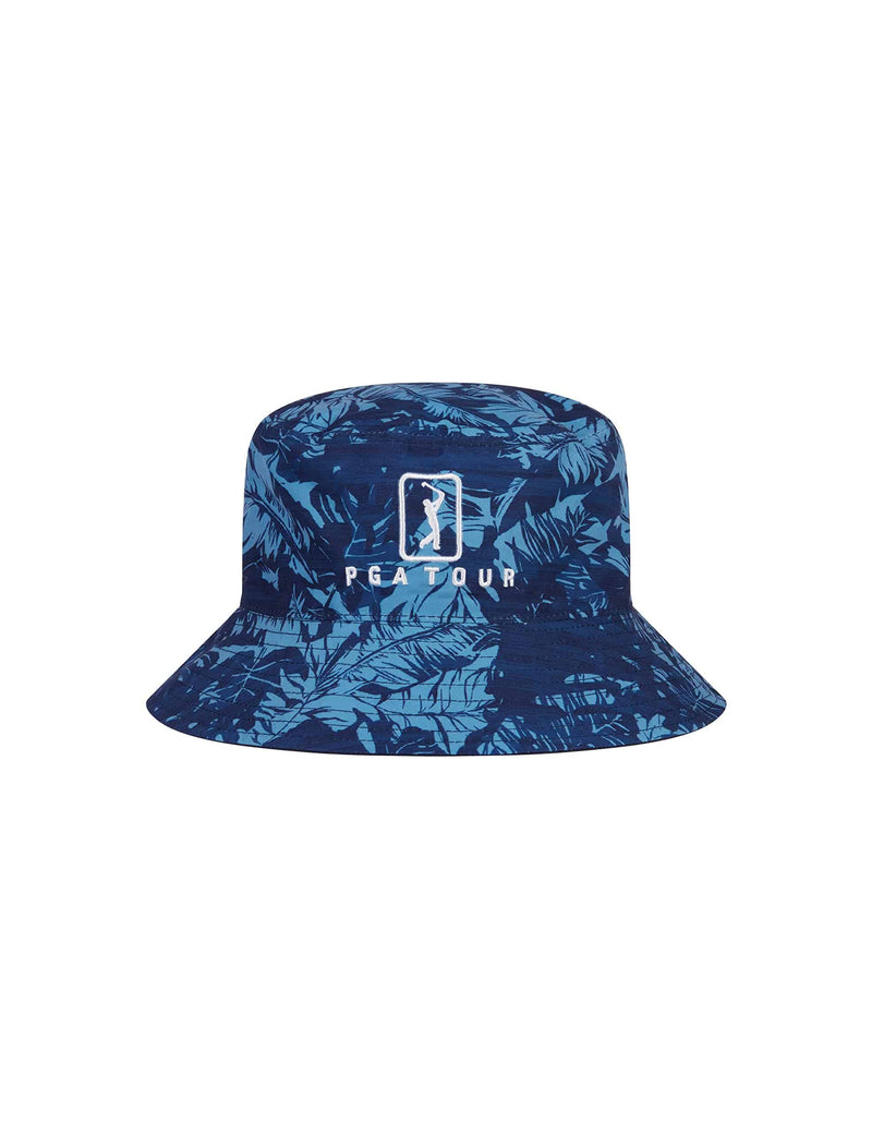 PGA Tour Men's Reversible Camo Bucket Hat, Classic Style, Double-Side with Print or Solid Colour Cap, Peacoat, One Size - Golf Gift