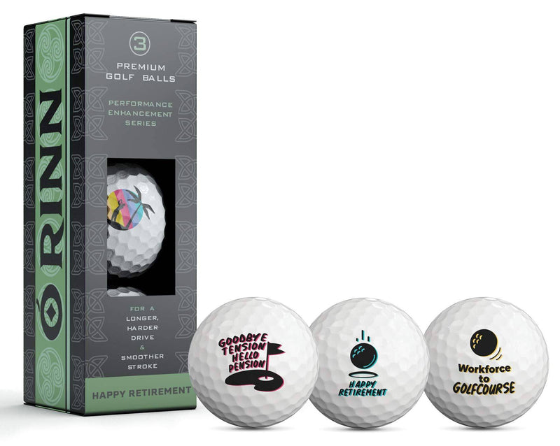 O'RINN Retirement Novelty Golf Ball 3 Pack - Gifts for Golfers - Coworkers - Retirement Party Supplies & Favors - Retirement Gifts - Golf Gift