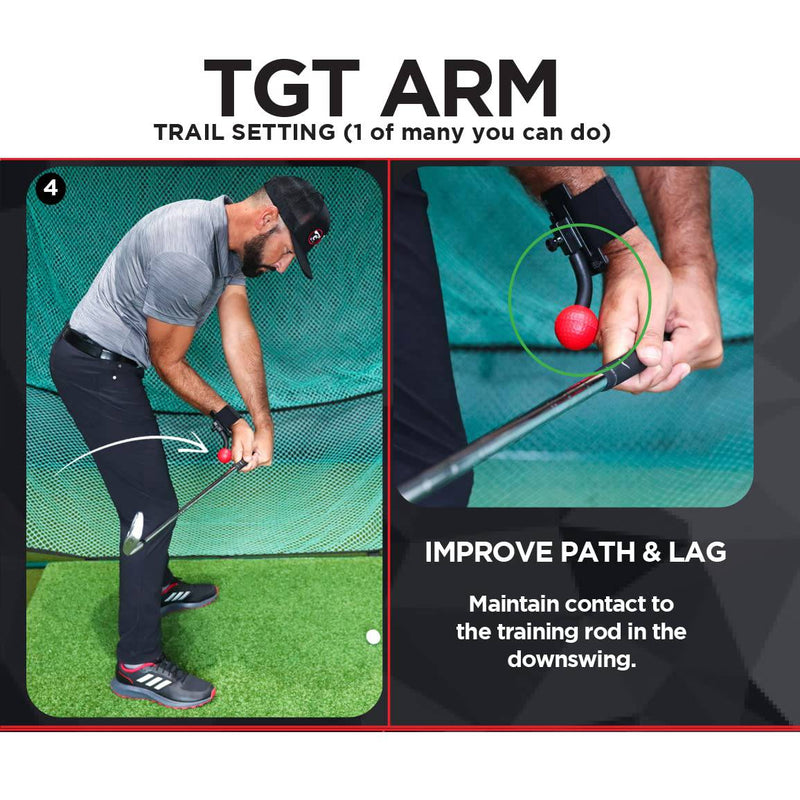 TOTAL GOLF TRAINER ARM Aid - To Improve Chipping, Pitching & Full Swing - Lead & Trail Hand/Wrist/Arm Movement To Control Club Face - Straight Lead Arm - Width In Trail Arm - Wrist Hinge & Create Lag - Golf Gift