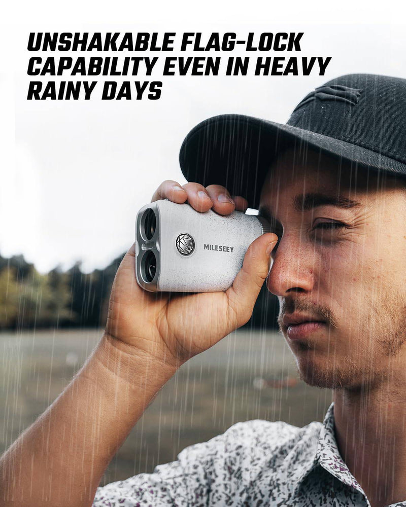 MiLESEEY PF1 All-weather Golf Range Finder, Pocket 1100 Yards Golf Rangefinder with Slope on/Off, 7.5° Wide Field of View, 0.1s Flag Lock Pulse Vibration, IP65 Waterproof, Scan Measurement - Golf Gift