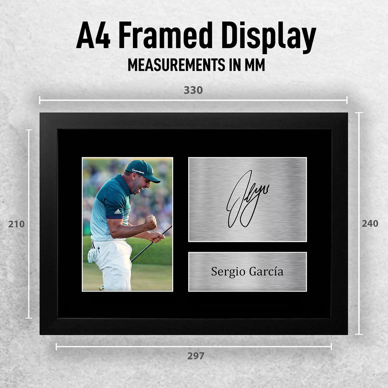 HWC Trading Sergio Garcia Gift Signed FRAMED A4 Printed Autograph Golf Gifts Photo Display - Golf Gift