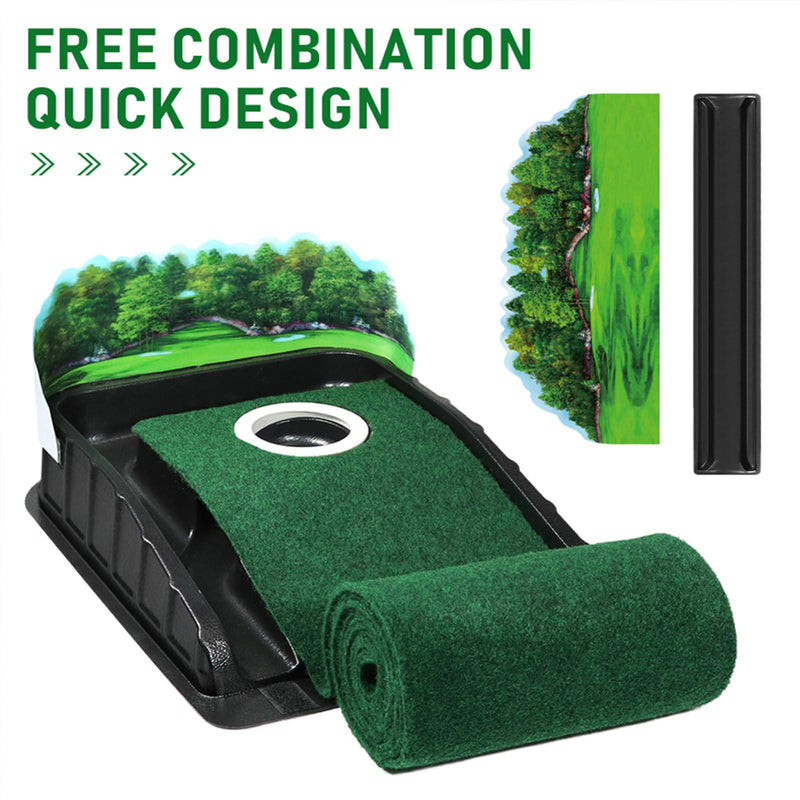 JIMITOP Putting Green Indoor - Golf Putting Mat boasts genuine green speed and a wrinkle-free surface. Practice Putting Mat with lenticular 3D backplate, Alignment Guides and Ball Return - Golf Gift