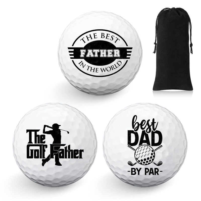 Threan 3 Pcs Happy Birthday Golf Ball Gift Set funny Novelty Golfer Present for Men Dad Golfing Fan One Standard Size Unit (Farther‘s Day) - Golf Gift