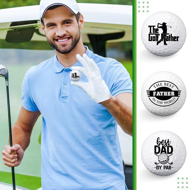 Threan 3 Pcs Happy Birthday Golf Ball Gift Set funny Novelty Golfer Present for Men Dad Golfing Fan One Standard Size Unit (Farther‘s Day) - Golf Gift