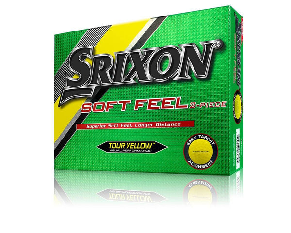 Srixon Soft Feel Golf Balls, Yellow, One Dozen (2016 Version) - Golf Gift