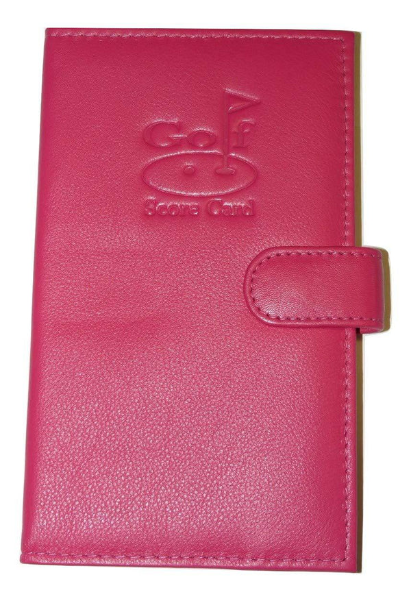 Mala Leather Golf Scorecard Holder - UK and European style (Pink) - Golf Gift