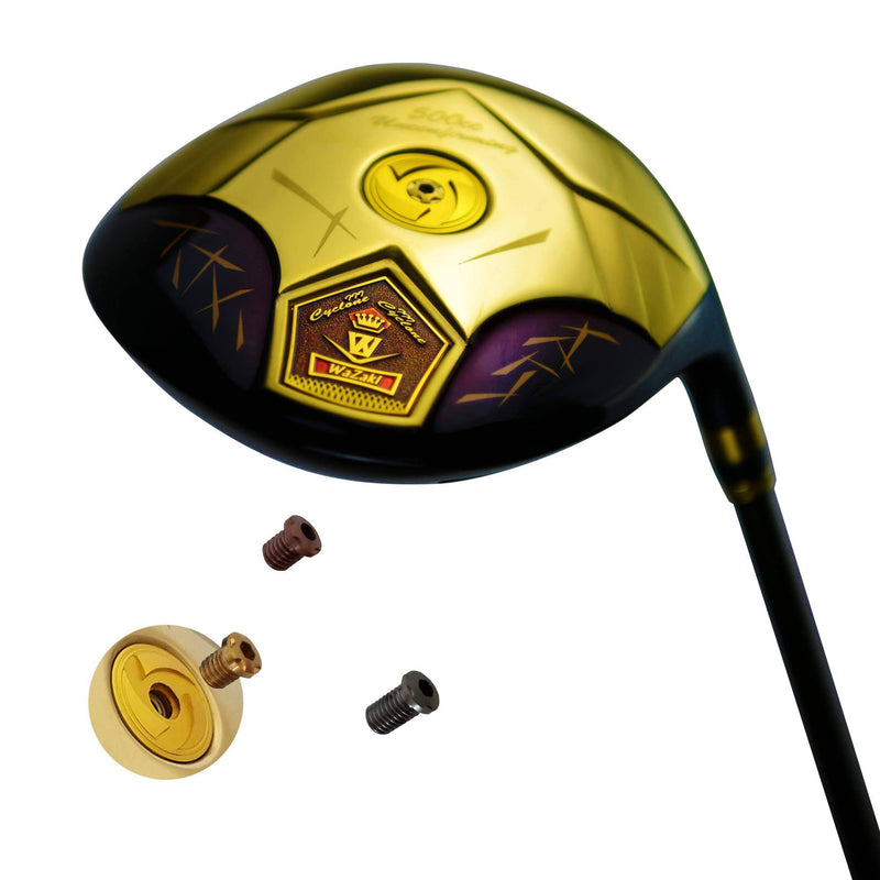 Japan Wazaki Cyclone IIIs Titanium Close Face Draw Driver Golf Club with Headcover,14K Gold Finish,11.5 Degree,50g Graphite 260 CPM Shaft,Regular Flex,500cc unconfirming Size,High COR Maraging Steel - Golf Gift