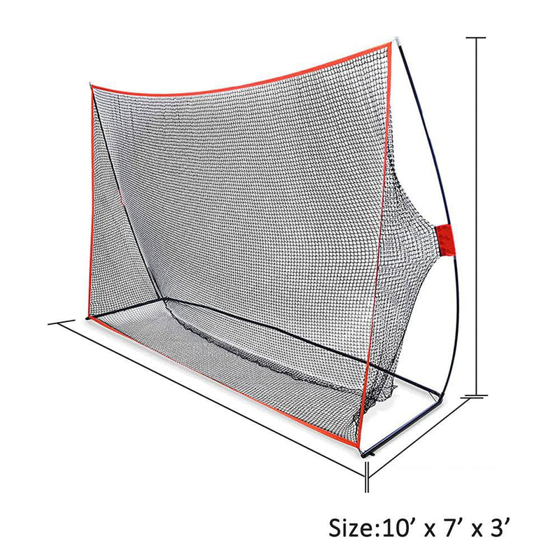 JARAGAR Large Golf Net, 10Ft x 7Ft Golf Practice Net Professional Golf Accessories with Carry Bag for Indoor and Outdoor Golf Hitting Training (Red) - Golf Gift