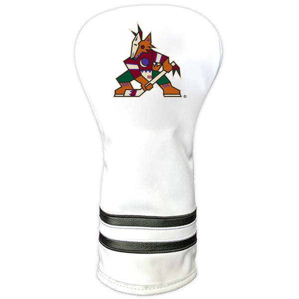 Team Golf NHL Arizona Coyotes White Vintage Driver Head Cover White Vintage Driver Golf Club Headcover, Form Fitting Design, Retro Design - Golf Gift