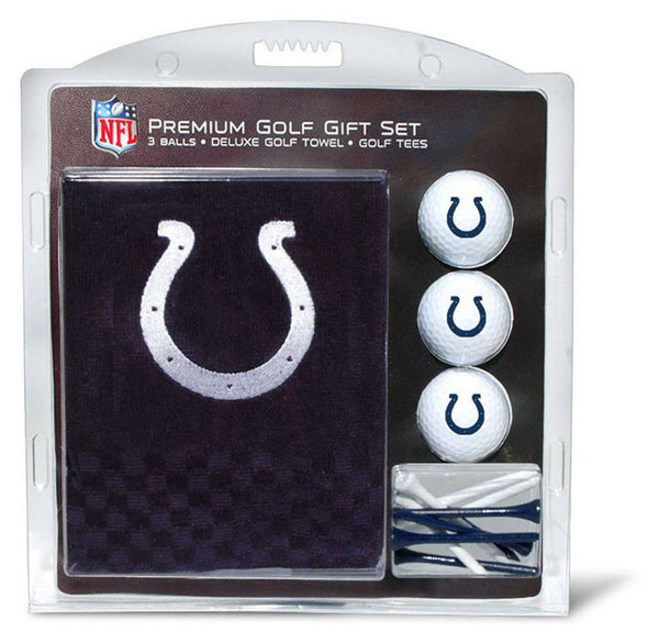 TEAM GOLF NFL Indianapolis Colts Gift Set: Embroidered Golf Towel, 3 Golf Balls, and 14 Golf Tees 2-3/4" Regulation, Tri-Fold Towel 16" x 22" & 100% Cotton - Golf Gift