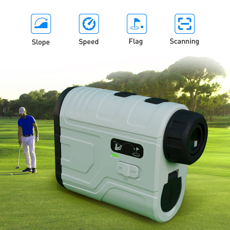 Golf rangefinder 650 Yards Laser Rangefinder with Slope Switch, Flag Pole Locking, Rechargeble range finder golf for Golf & Hunting - Golf Gift