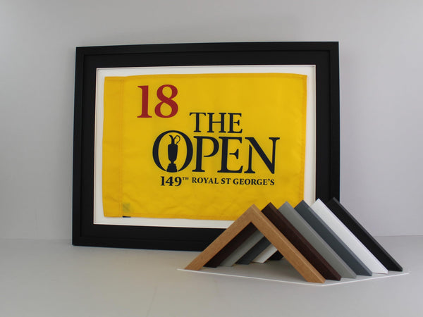 Flag Display Frame. Frame size: 45.5x60cm. Perfect for Golf Flags and other flag memorabilia | The Open | Golf Championship | The Masters (Walnut Frame) - Golf Gift