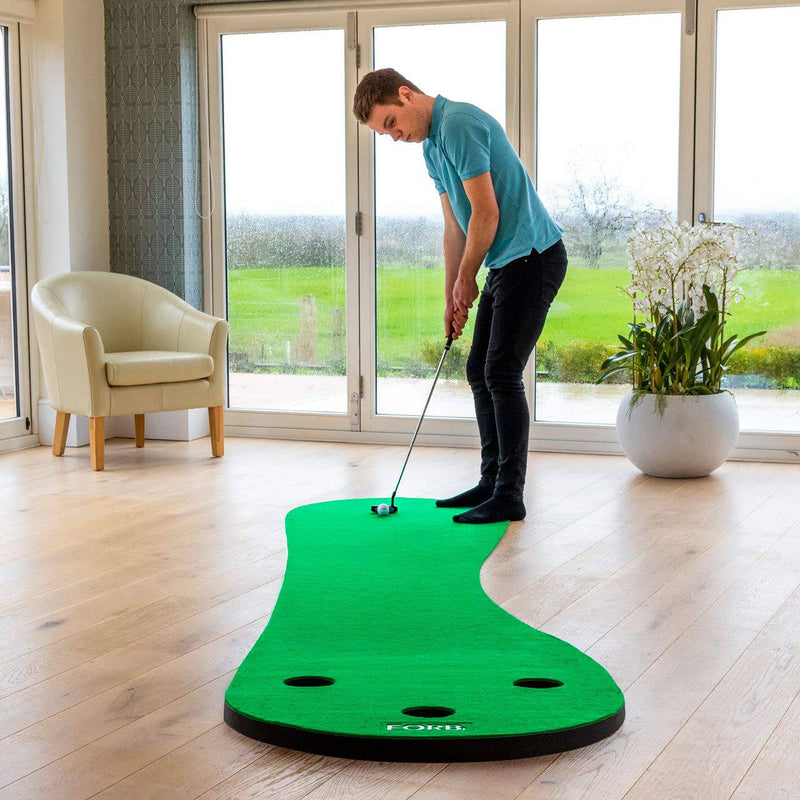 FORB Home Golf Putting Mats - Professional Indoor Golf Putting Practice with 3 Holes (12ft) - Golf Gift