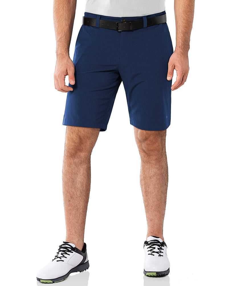 33,000ft Men's Golf Shorts 9" Dry Fit Stretch Golf Short UPF 50+ Lightweight Flat Front 4-Way Stretch Bermuda Shorts Breathable Shorts with 4 Pockets and Tee holder, Deep Blue 34W x 9L - Golf Gift