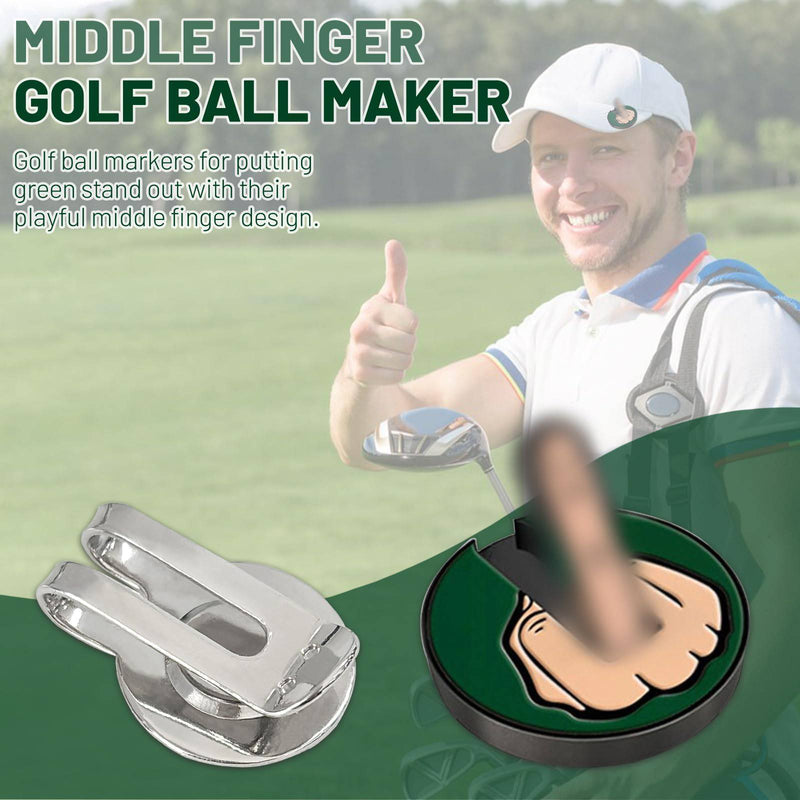 newhsy Magnetic Golf Ball Markers Hat Clip -Finger Salute- Funny Golf Ball Marker Golf Gift for Men Dad Husband Boyfriend Golfer Essential Accessory Present for Golfer - Golf Gift