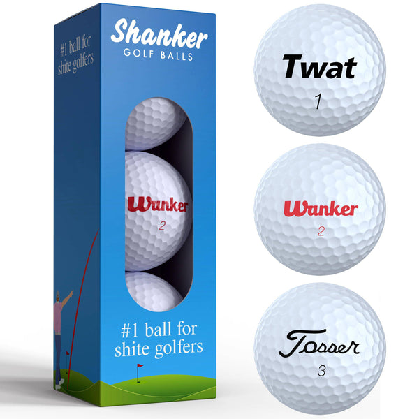 Shanker Golf Balls - Rude Branded Horrible Balls - Funny Joke Gift for Golfers (Sleeve of 3, Novelty, Playing Quality) - Golf Gift