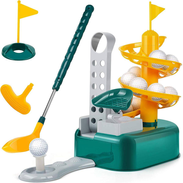 Coo11 Kids Golf toys Set, Kids golf clubs Outdoor Toys Training Golf Balls & Clubs Equipment, Garden Games Golf Gifts Toys Gadgets Club Head, Kids golf Training or 3 4 5 6 7 8 Years - Golf Gift