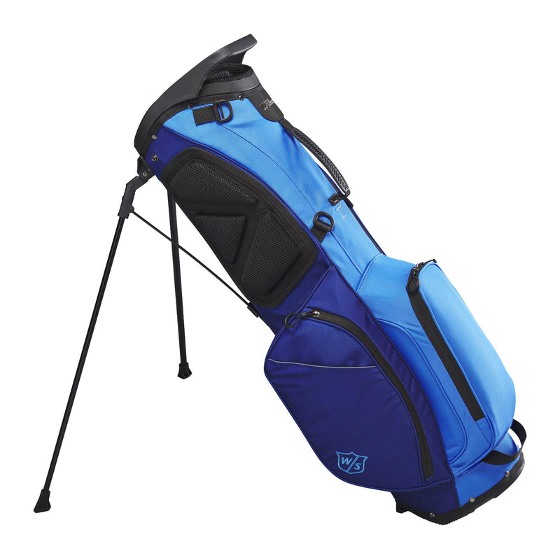 Wilson Staff Golf Bag, EXO Lite Stand Bag, Carrying/Trolley Bag, 4 Compartments for Various Irons, Dark Blue/Light Blue - Golf Gift