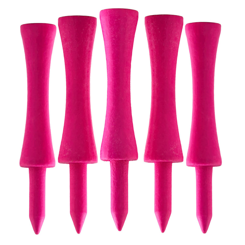 TH Golf 100 PCS Bamboo Golf Tees | Multiple Colours & Sizes | Eco Friendly & Sustainable Bamboo Golf Tees (59mm Castle Neon Bright Pink), 38mm, 54mm, 70mm, 83mm - Golf Gift