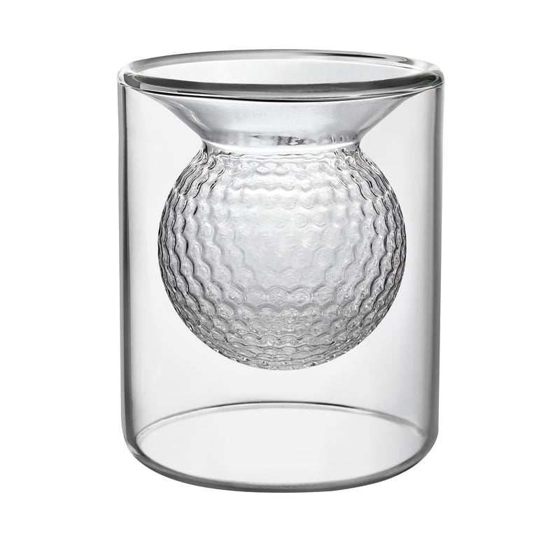 Whiskey Glasses, 160ML/280ML Dual Purpose Rum Glasses, Golf Gifts for Mens Golfers, Embedded Golf Ball Shape Whisky Glass Rock Glasses Perfect Drinking Tumblers for Home Bar Party Birthday Golf Gifts