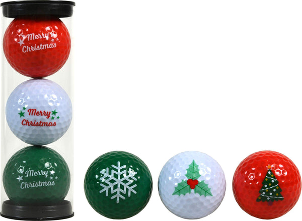 LEGEND Novelty Merry Christmas Golf Balls - Pack of 3 - Golf Gift