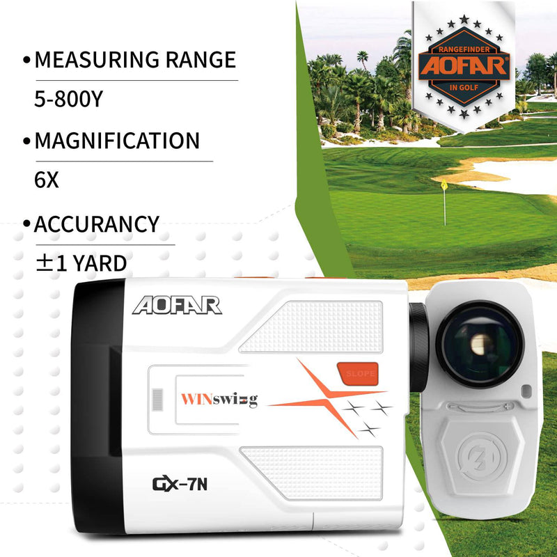 AOFAR GX-7N Golf Rangefinder with Continuous Scan, 800 Yards,Slope Switch Button with Indicator, Flag-Lock with Pulse and Scan for Closer Target, High-Precision, Waterproof for Tournament - Golf Gift