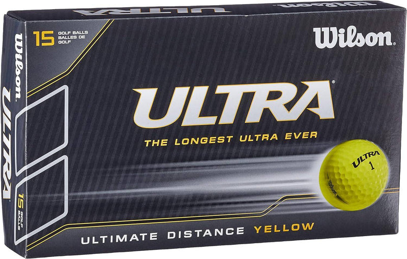 Wilson unisex-adult Ultra Lue Hard Ultimate Distance Golf Balls, Yellow, n/a - Golf Gift