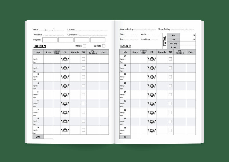 Golf Log Pocket Notebook - Progress Tracker, 50 Detailed Rounds of Golf, Yardage Section, Golf Terminology & Game Formats - Golf Gift