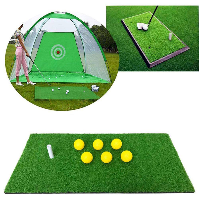 12"x24" Golf Mat, Practice Hitting Mat with Rubber Tee Holder Realistic Grass Putting Mats Portable Outdoor Sports Golf Training Turf Mat Indoor Office Equipment - Golf Gift