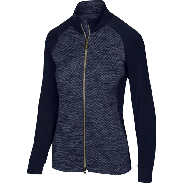 Greg Norman - Herringbone - Ladies Breathable Waterproof Protection Golf Jacket - Womens Sports Outerwear - Navy - M - Golf Gift