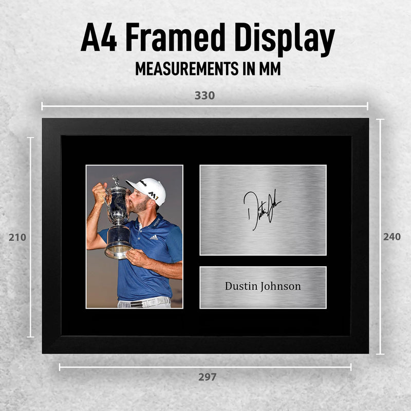 HWC Trading FR A4 Dustin Johnson Gifts Printed Signed Autograph Picture for Golf Memorabilia Fans - A4 Framed - Golf Gift