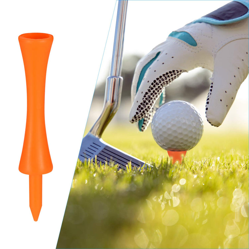 Zocipro 100Pcs 70mm Plastic Golf Tees, Durable Castle Golf Tees, Suitable for Golf Driver, Golf Practice Mats and Golf Plastic Balls (Orange) - Golf Gift