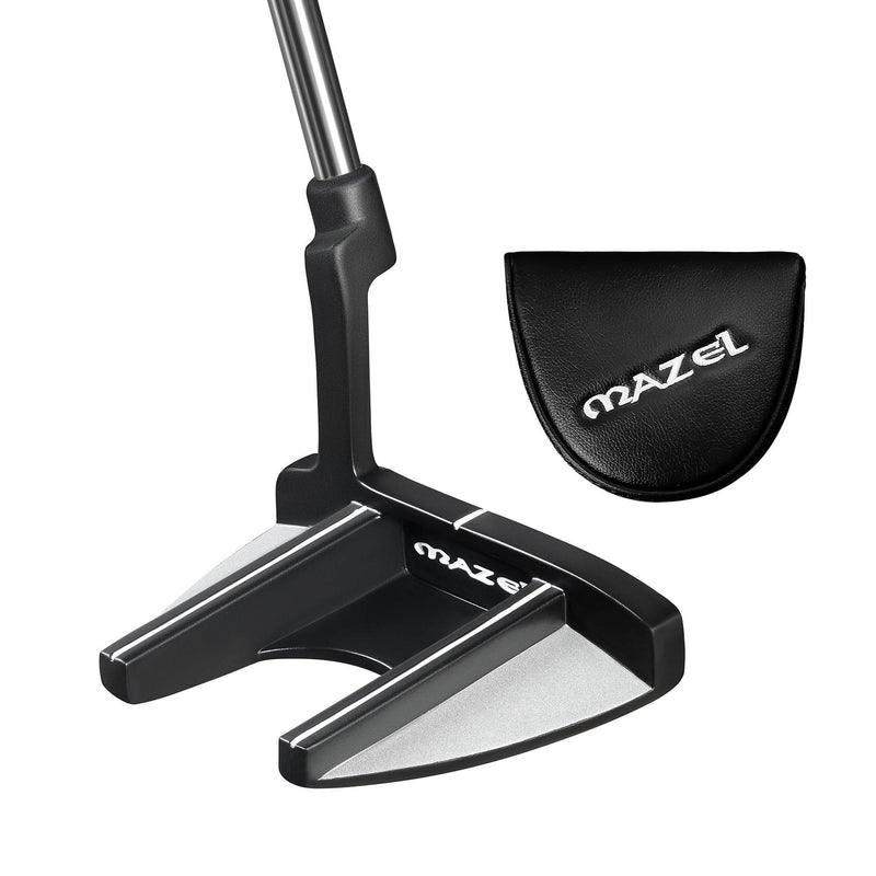 MAZEL Golf Putter for Men Right Hand 35 Inch, Double Bend Face Balance Mallet Putters MP-001,MP-002 (Grey&Black MP-002) - Golf Gift