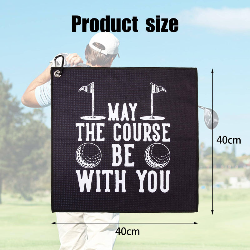 Golf Towel, Golf Ball Washer Pocket Pouch, Golf Gifts for Men Dad Him, Fun Golf Accessories,Golf Absorbent Cleaning Towels, for Golf Bags With Clip,Birthday, Golf Accessories (Black 2) - Golf Gift