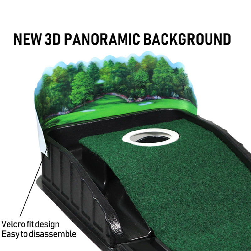 JIMITOP Putting Green Indoor - Golf Putting Mat boasts genuine green speed and a wrinkle-free surface. Practice Putting Mat with lenticular 3D backplate, Alignment Guides and Ball Return - Golf Gift