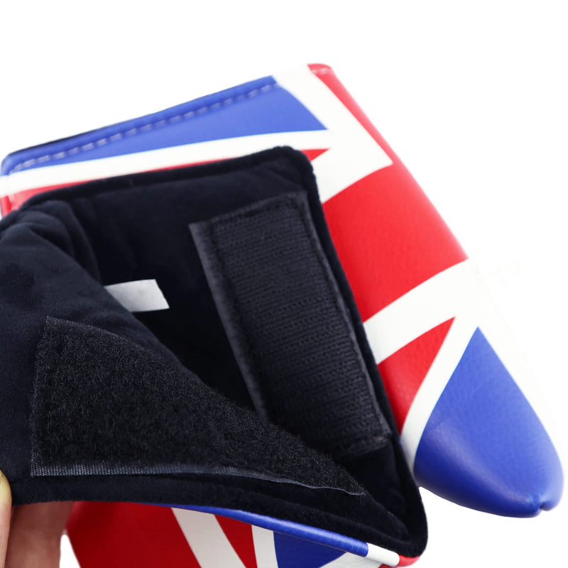 UK Flag Pattern Golf Putter Head Cover, Waterproof and Durable Leather, Thick Plush Velcro Closure, Fits Blade Putters Cute and Soft - Golf Gift