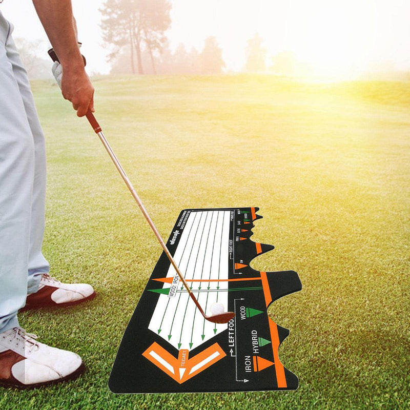 chiwanji Golf Practice Swing Mat, Golf Swing Trainer Beginner Position Assist Pads Golf Training Aid Pad for Indoor Outdoor Golf Club Equipment - Golf Gift