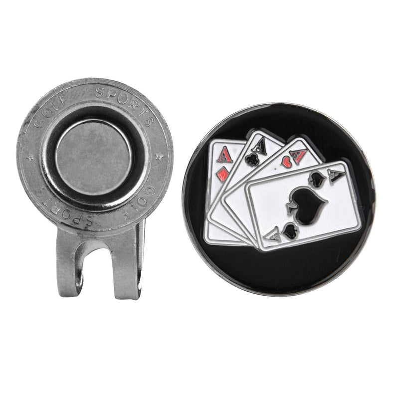 Golf Hat Clip, Poker Shape Metal Golf Mini Magnetic Ball Marker Golfer Hat Visor Clip Accessory - Golf Gift