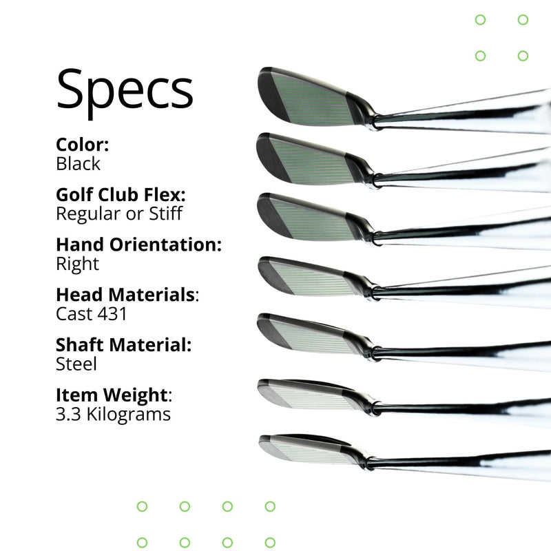 BombTech Golf - Premium Golf 4.0 Iron Set - Right-Handed Irons Include 4, 5, 6, 7, 8, 9, PW - Easy to Hit Golf Irons (Stiff) - Golf Gift