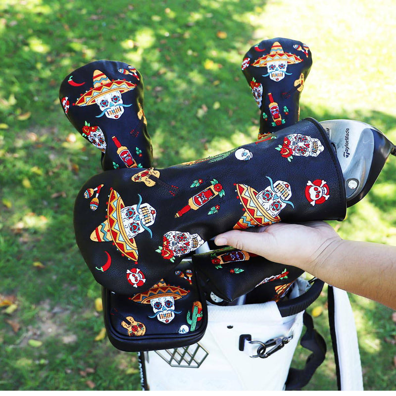 Golf Club Head Cover 3 Wood Headcover Sugar Skull (for Fairway(1pcs)) - Golf Gift