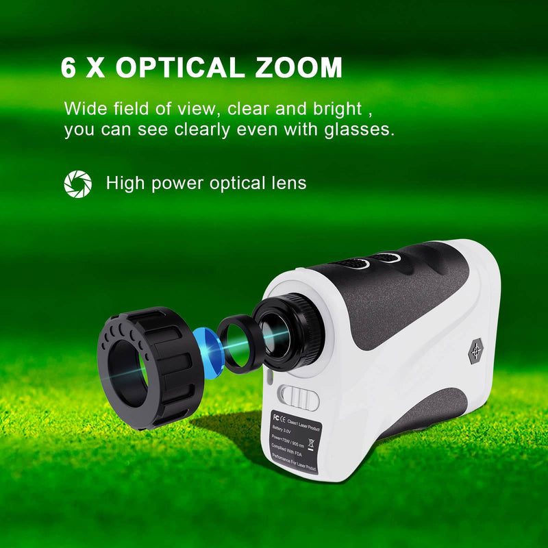 PeakPulse 6s Rangefinder Golf 600 Yards Rangefinder with Flag-Lock, 6X magnification, Vibration On/Off, Distance Measurement, Meter Size Switching, Perfect for playing game and Golfer Gift. - Golf Gift