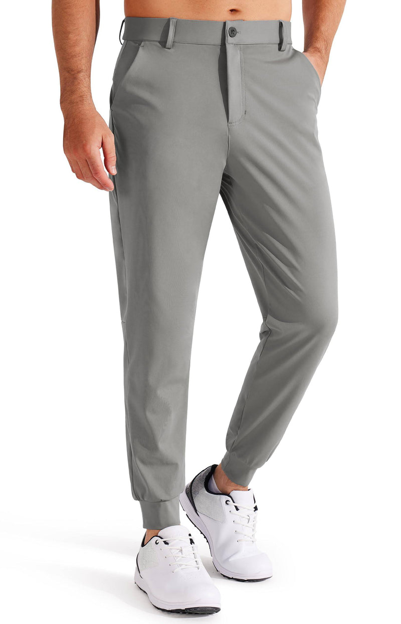 Libin Men's Golf Joggers Stretch Slim Fit Golf Pants Jogging Bowling Outdoor Chino Trousers Sports Running Casual with Pockets, Grey XL - Golf Gift