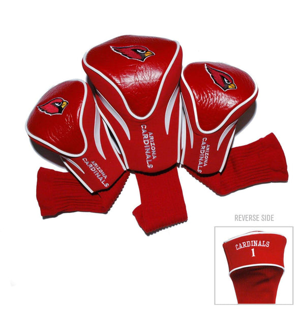 Team Golf NFL Arizona Cardinals Contour Golf Club Headcovers (3 Count) Numbered 1, 3, & X, Fits Oversized Drivers, Utility, Rescue & Fairway Clubs, Velour lined for Extra Club Protection - Golf Gift