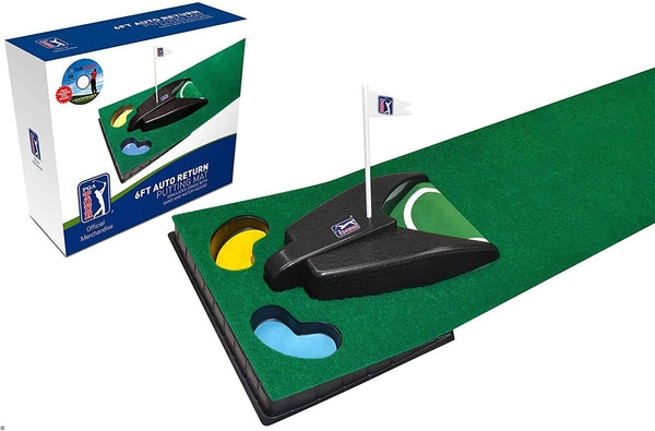 PGA Tour 6ft (1.8m) Automatic Ball Return Putting Mat - Golf Gift