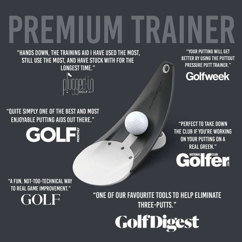 PuttOUT Premium Pressure Putt Trainer - Perfect Your Golf Putting, Stone - Golf Gift