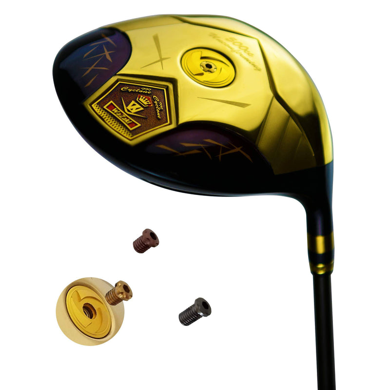 Japan Wazaki Cyclone IIIs Titanium Close Face Draw Driver Golf Club with Headcover,14K Gold Finish,11.5 Degree,50g Graphite 260 CPM Shaft,Regular Flex,500cc unconfirming Size,High COR Maraging Steel - Golf Gift