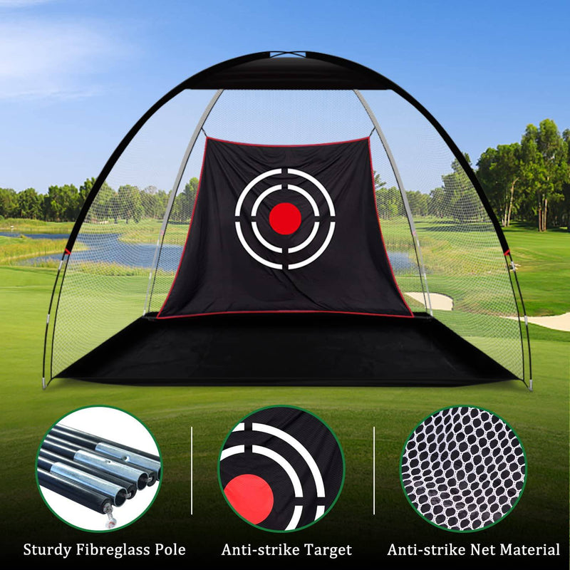 KAIDIDA Golf Practice Hitting Nets for Backyard Driving Indoor Use 10x7 FT Heavy Duty Practice Golf Driving Nets for Backyard Premium Portable Golf Impact Nets Cages with Frame - Golf Gift