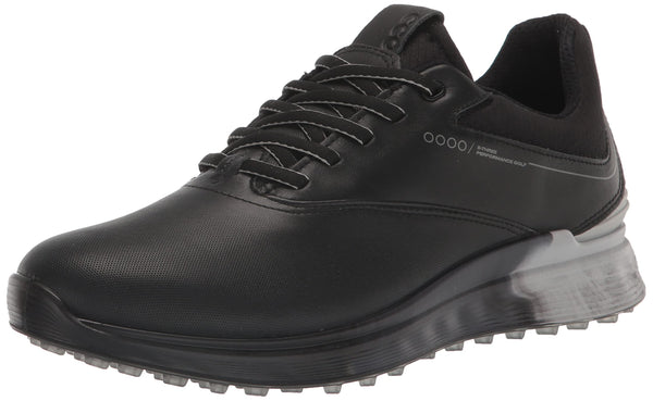 ECCO Mens M S-Three Golf Shoes - Black/Concrete/Black - UK 9-9.5 - Golf Gift