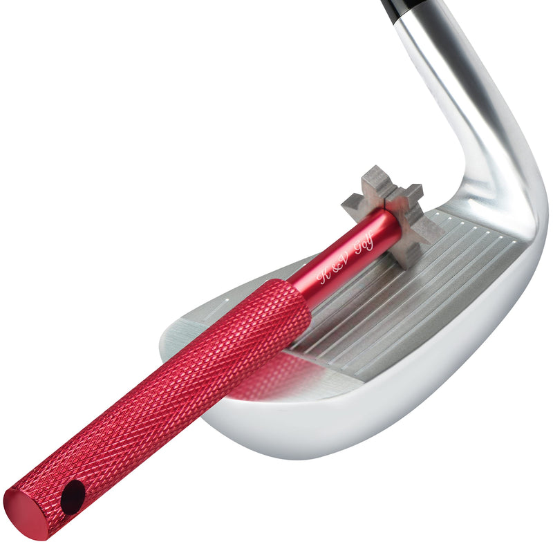 K & V Golf Golf Club Groove Sharpener Tool - Golf Club Cleaner with 6 Cutters for Pitching, Sand, Lob & Gap Wedges & All Irons - 6 Heads Re-Grooving Cleaning Tool - Improves Backspin & Ball Control - Golf Gift