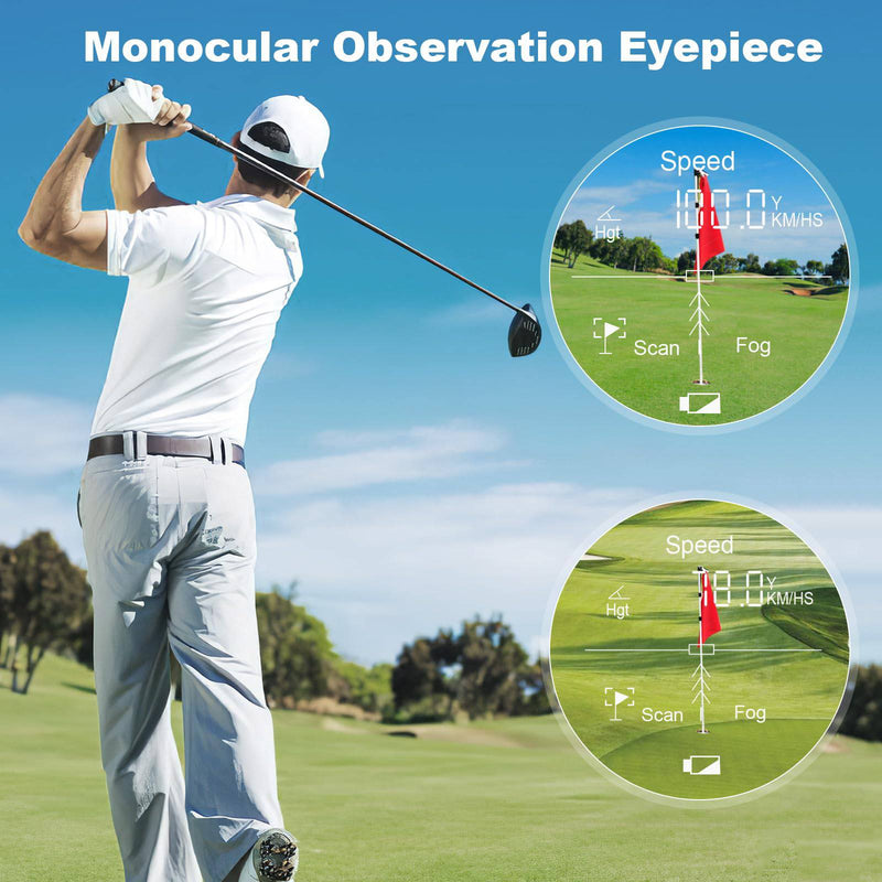 Golf Range Finder, 500 Yards & 4X Magnification Hunting Range Finder, Ranging Speed Measurement Flag Pole Locking Fog Mode, Clear Lenses, Optical Measurement, Golf Accessories - Golf Gift